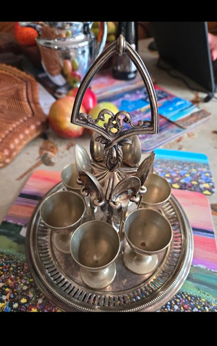 Antique silver plated metal - silver,