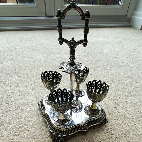 Antique silver plated egg cup - antique,