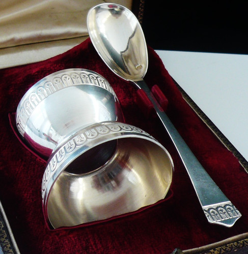 French silver egg cup spoon - french,