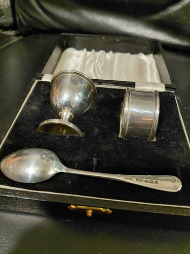 Sterling silver eggcup set - silver,