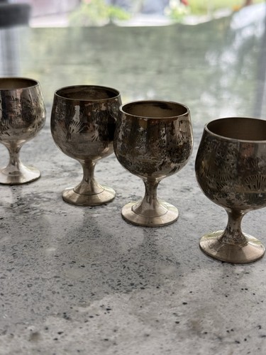 Set silver plate engraved - silver,