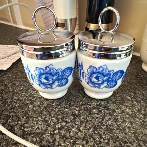 Floral blue white ceramic - blue,