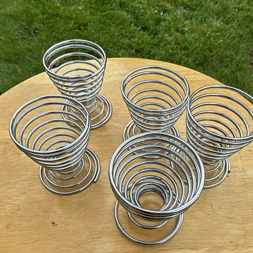 5pc silver metal spiral wire - silver,