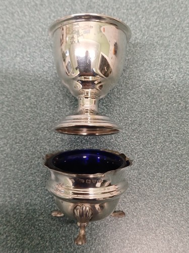 Antique george silver salt - v,