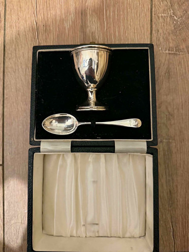 Christening silverware egg cup - christening,
