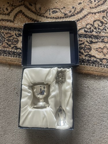Teddy bear egg cup and - teddy, spoon
