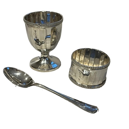 Sterling silver egg - silver, napkin