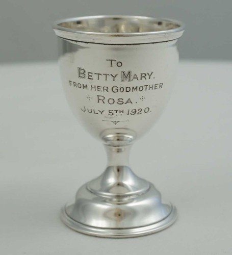 Antique silver egg cup - cup, with
